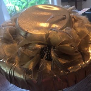Whittail&Shon Vintage Gold Rhinestone Straw Hat